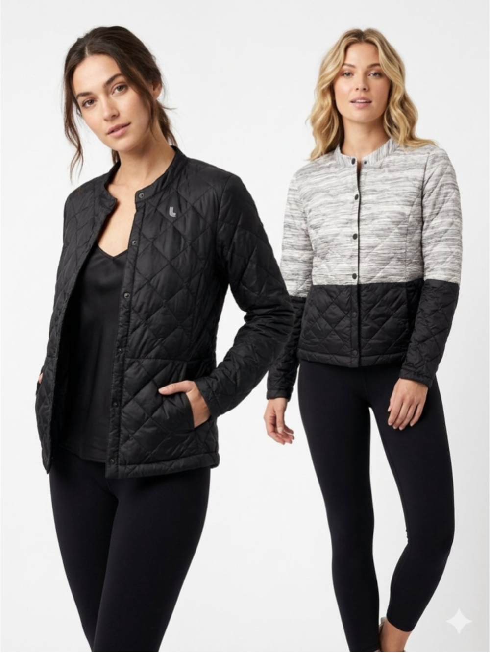 Women's Lolë Reversible 90% Duck Down Diamond Quilted Lightweight Jacket Black S